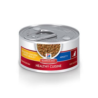 Hill's Science Diet Sénior 7+ Healthy Cuisine Chat Mélange de Poulet Rôti & Riz 24/2.8 oz