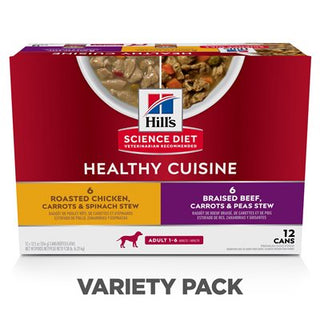 Hill's Science Diet Chien Adulte Emballage Varié Healthy Cuisine Poulet Boeuf 12/12.5 oz