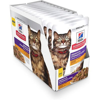 Hill's Science Diet Estomac & Peau Sensible Chat Dîner de Poulet & Boeuf 24/2.8 oz