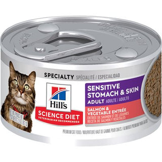 Hill's Science Diet Estomac & Peau Sensible Chat Adulte Entrée de Saumon & Légumes 24/2.9oz
