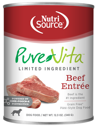 NUTRISOURCE POUR CHIEN NOURRITURE HUMIDE SANS GRAINS ENTRÉ DE BOEUF 12.03oz
