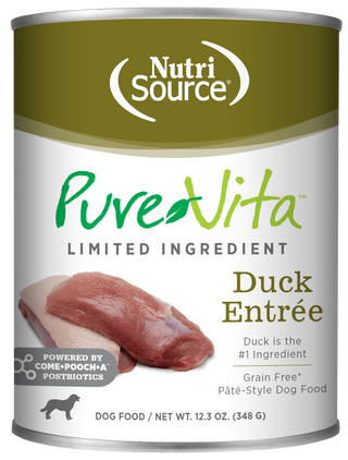 NUTRISOURCE POUR CHIEN NOURRITURE HUMIDE SANS GRAINS ENTRÉ DE CANARD 12.03oz