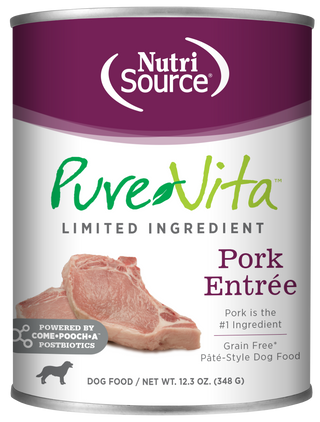 NUTRISOURCE POUR CHIEN NOURRITURE HUMIDE SANS GRAINS ENTRÉ DE PORC 12.03oz