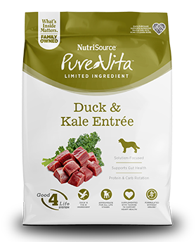 NutriSource PureVita Entrée de canard et chou frisé sans grains pour chiens, 4-lb