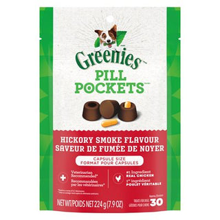 Greenies - « Pill Pockets » pour Capsules Saveur de Fumée de Noyer pour Chiens 7.9oz