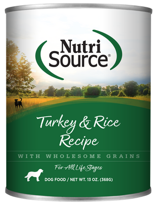 NUTRISOURCE CHIEN  NOURRITURE HUMIDE AVEC GRAINS DINDE ET RIZ 13oz