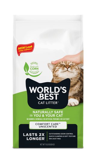 WORLD'S BEST CHAT LITIÈRE ORIGINALE AGGLOMÉRANTE NATUREL DE MAIS JETABLE TOILETTE