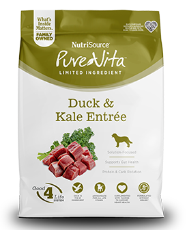 NutriSource PureVita Entrée de canard et chou frisé sans grains pour chiens, 25-lb
