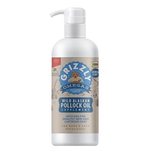 Grizzly Huile de Goberge pour Chiens 16oz (473ml) Bilingue