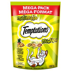 Temptations Gâteries pour Chats MéliMélo Herbe à Chats, Poulet & Fromage 180g