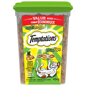 Temptations Gâteries pour Chats MéliMélo Herbe à Chats, Poulet & Fromage 454g