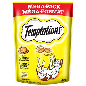 Temptations Gâteries pour Chats Saveur de Poulet Savoureux 180g