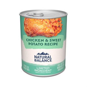 Natural Balance pour Chiens Formule « LID » de Poulet & Patates Douces en Conserves 13 oz (à l’unité) | Natural Balance