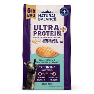 Natural Balance Ultra Protein Chat Plus Immunité + Digestion Poulet & Farine de Poulet 5LB | Natural Balance