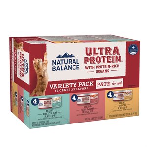 Natural Balance Ultra Protein Chat Pate Coffret varié 12 × 2.8 oz | Natural Balance