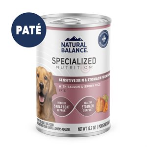Natural Balance Specialized Nutrition Chien Peau & Estomac Sensibles Saumon & Riz Brun 12.7 oz (à l’unité) | Natural Balance