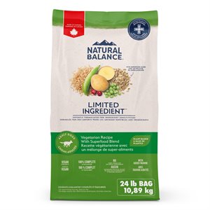 Natural Balance Ingrédients Limités Recette Végétarienne avec Superaliments 24LBS | Natural Balance