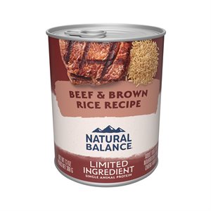 Natural Balance Dog LID Beef & Brown Rice Recipe 13 oz (à l’unité) | Natural Balance