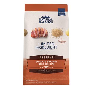 Natural Balance Formule de Canard & Riz Brun pour Chiens 22LB | Natural Balance