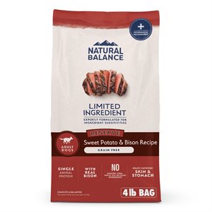 Natural Balance Formule « Reserve » Patates Douces & Bison pour Chiens 4LB | Natural Balance