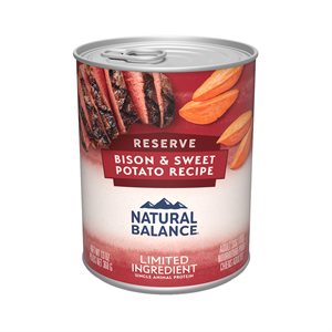 Natural Balance pour Chiens Recette « Reserve » de Bison & Patates Douces en Conserves 13 oz (à l’unité) | Natural Balance
