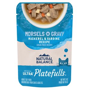 Natural Balance pour Chats d'Intérieur Formule « Platefulls » de Maquereau & Poisson Sardine 3 oz (à l’unité) | Natural Balance