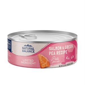 Natural Balance pour Chats Formule « LID » de Saumon & Pois Verts en Conserves 5.5 oz (à l’unité) | Natural Balance