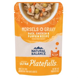 Natural Balance pour Chats d'Intérieur Formule « Platefulls » de Canard, Poulet & Citrouille 3 oz (à l’unité) | Natural Balance