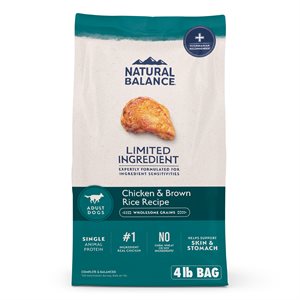 Natural Balance pour Chiens Formule « LID » de Poulet & Riz 4 LB | Natural Balance