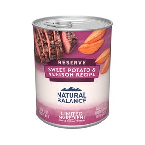 Natural Balance pour Chiens Formule « LID » de Patates Douces & Venaison en Conserves 13 oz (à l’unité) | Natural Balance