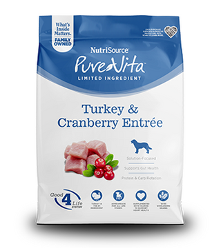 NutriSource PureVita Entrée de dinde et canneberge pour chiens, 4-lb