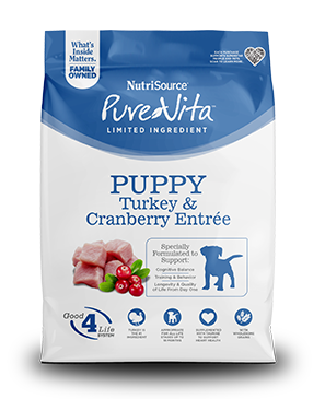 NutriSource PureVita Entrée de dinde et canneberge pour chiots, 4-lb