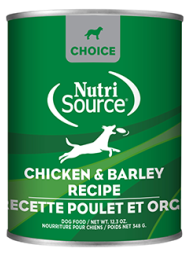 NUTRISOURCE®NOURRITURE HUMIDE POUR CHIEN POULET ET ORGE