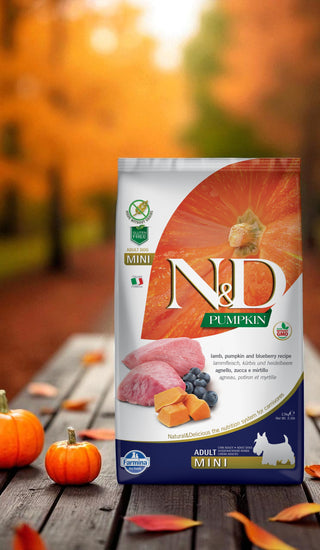 FARMINA N&D CITROUILLE SANS GRAINS CHIEN MINI AGNEAU & BLEUET