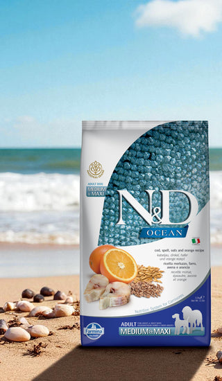 FARMINA N&D OCEAN GRAINS ANCESTRAUX CHIEN MOYEN/GRAND  MORUE & ORANGE