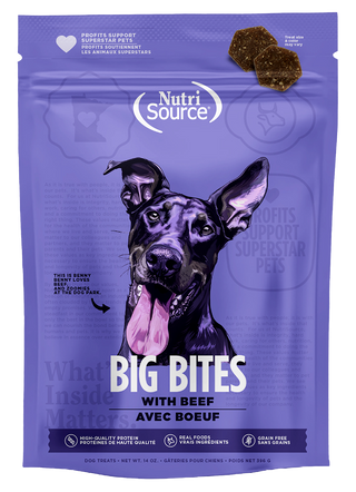 NUTRISOURCE® SERIES ELEMENT BIG BITES GATERIES POUR CHIEN  BOEUF SANS GRAINS 14 OZ