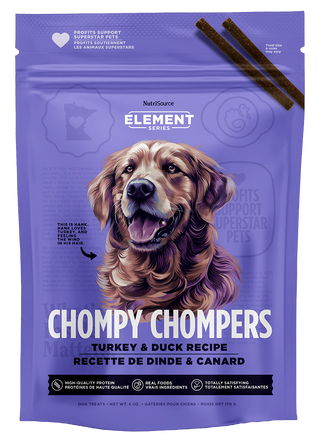 NUTRISOURCE® SERIES ELEMENT CHOMPY CHOMPERS GATERIES POUR CHIEN DINDE ET CANARD 6OZ