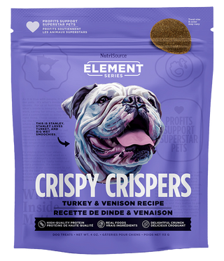 NUTRISOURCE® SERIES ELEMENT CRISPY CRISPERS GATERIES POUR CHIEN DINDE ET CHEVREUIL 4 OZ