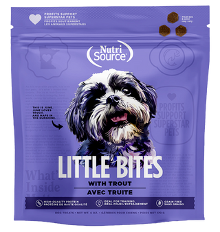 NUTRISOURCE® SERIES ELEMENT PETITES BOUCHÉES GATERIES POUR CHIEN TRUITE SANS GRAINS 6 OZ