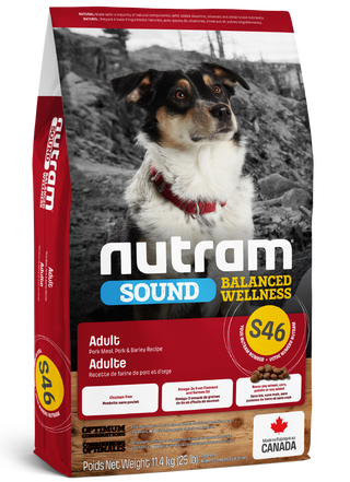 Nutram Sound Balanced Wellness (S46) pour chien Adulte Recette de farine de de porc, porc et orge
