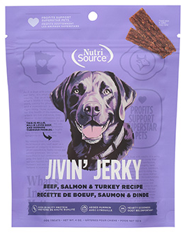 NutriSource® Jivin' Jerky Beef, Salmon & Turkey Recipe Dog Treat