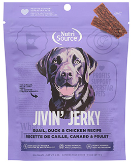 NutriSource® Jivin' Jerky Quail, Duck & Chicken Recipe Dog Treat