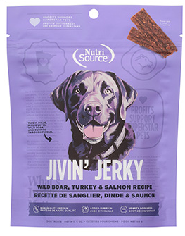 NutriSource® Jivin' Jerky Wild Boar, Turkey & Salmon Recipe Dog Treat