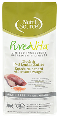 NutriSource® PureVita™ Entrée de canard et lentilles rouge sans grains pour chats