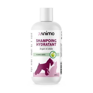 Zanimo Shampoing Hydratant, Argan Et Aloès, Pour Chien Et Chat - Pomme Verte