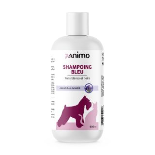 Zanimo Shampoing Bleu, Pour Poils Blancs Et Noirs, Pour Chien Et Chat - Amande & Lavande
