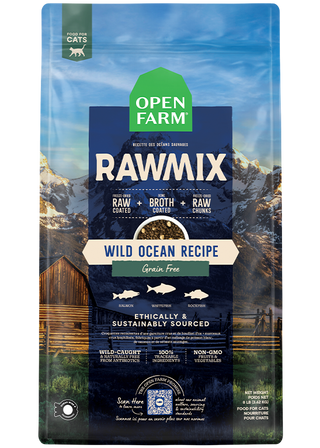 Open Farm Raw Mix Wild Ocean  Lyophilisés et sans céréales pour chats au poisson