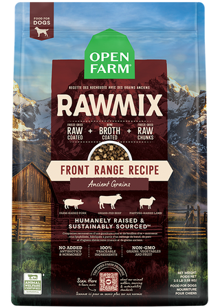 Open Farm RawMix Front Range Nourriture pour chiens Porc, Boeuf et Agneau Ancients grains