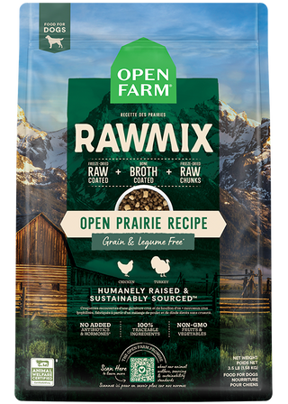 Open Farm Rawmix Open PrairieNourriture pour chiens sans grains Poulet et Dinde