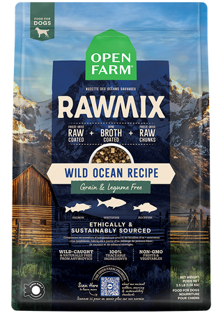 Open Farm RawMix sans céréales Wild Ocean pour chiens au poisson